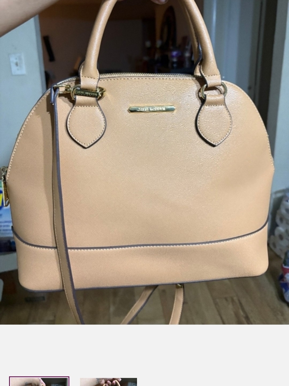 Steve Madden Beige Dome Satchel